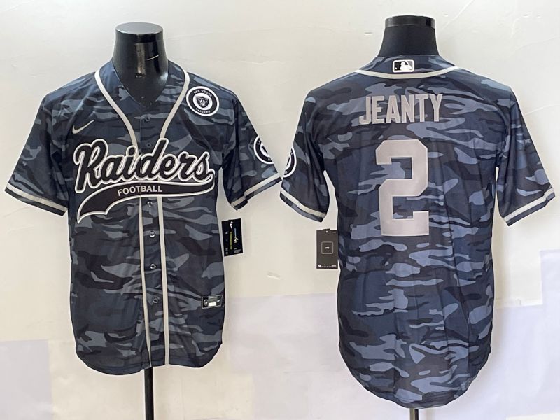 Men 2025 Oakland Raiders #2 Jeanty Camo Joint Name Nike Limited NFL Jersey style 7